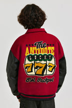 ANTIDOTE Lucky 777 Embroidered Varsity Baseball Jacket