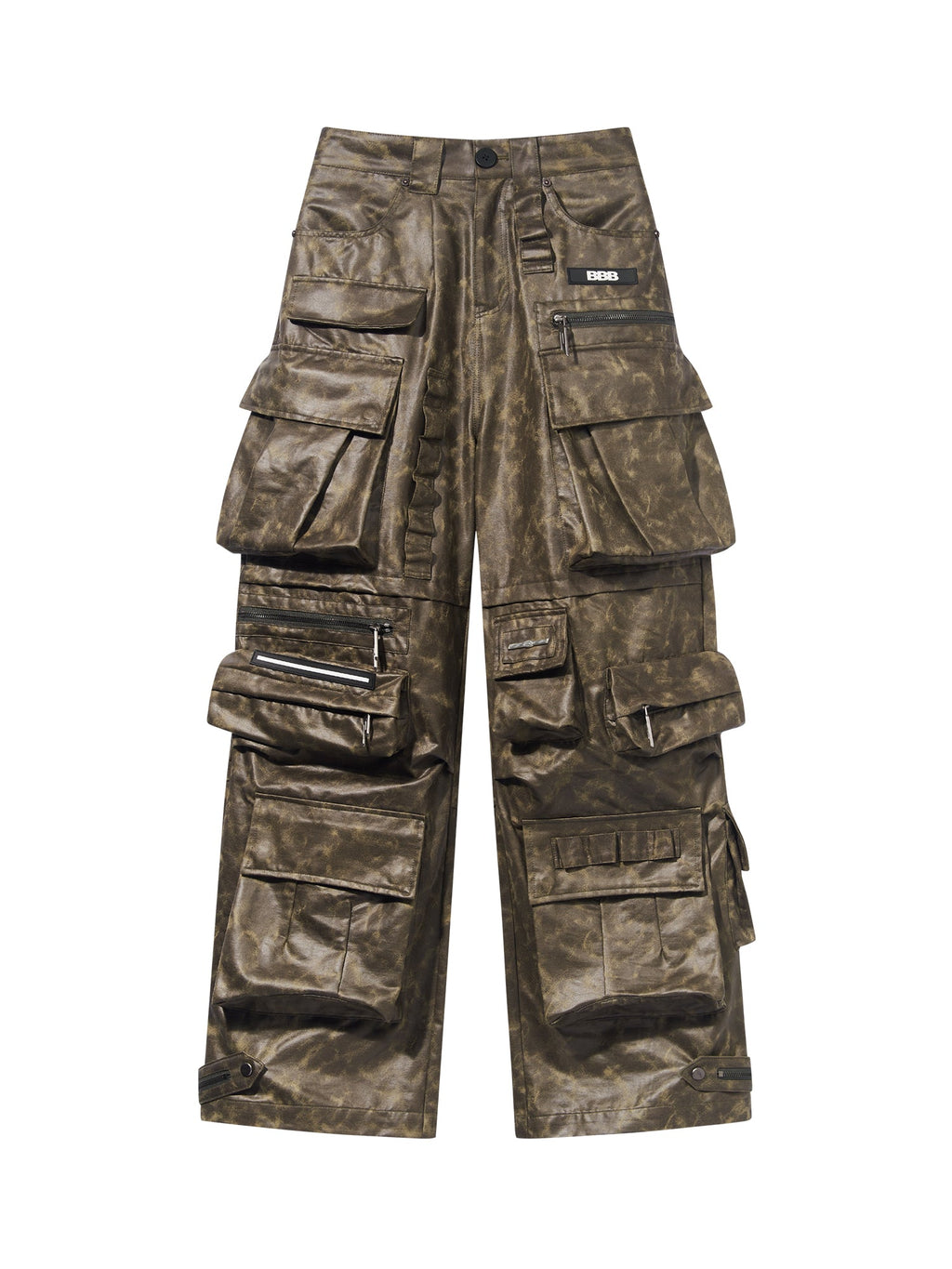 BLIND NO PLAN Multi Pocket Embroidered Labeling Work Pants