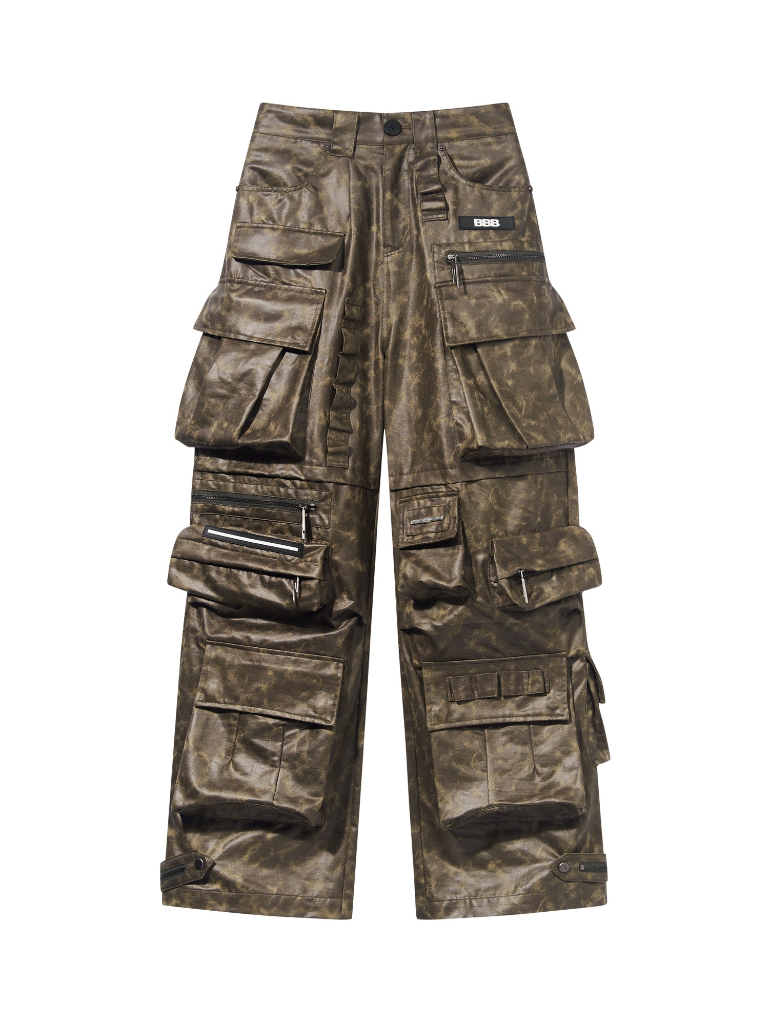 BLIND NO PLAN Multi Pocket Embroidered Labeling Work Pants