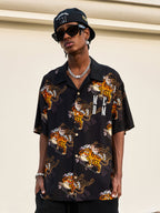 MEDM Tiger Full Printed Short Sleeved Hawaiian Shirt