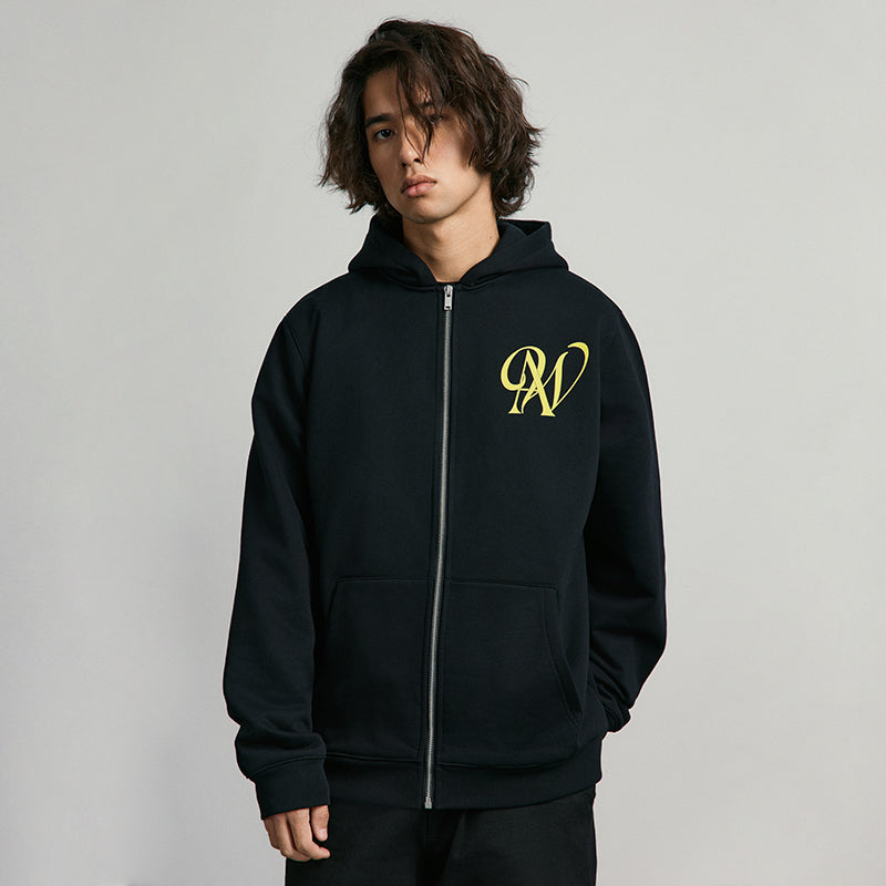 ANTIDOTE Embroidered Basic Zipper Hoodie