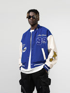 Harsh and Cruel Embroidered stars Clouds Varsity Jacket
