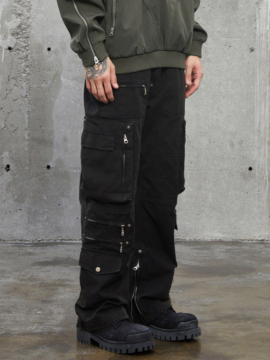 F2CE Multi Zipper Pockets Functional Work Cargo Pants