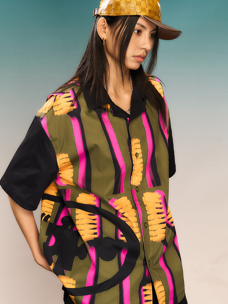 YADcrew Full Print Toothbrush Short Sleeve Shirt