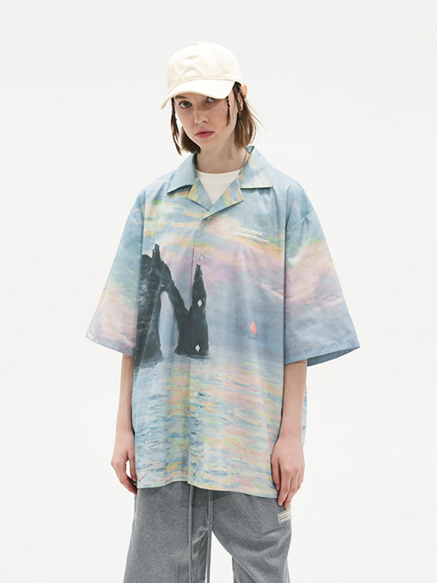 Harsh and Cruel Impressionist Sunset Oil Painting Shirt