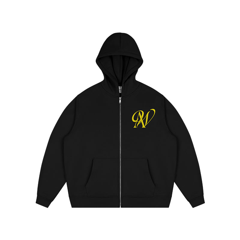 ANTIDOTE Embroidered Basic Zipper Hoodie