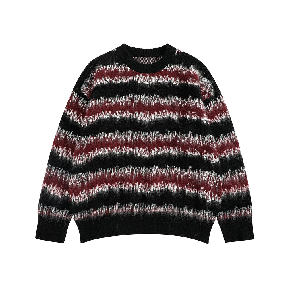 F3F Select Gradient Striped Fuzzy Knit Sweater