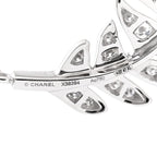 18K White Gold Diamond Cultured Pearl Plume De Chanel Necklace