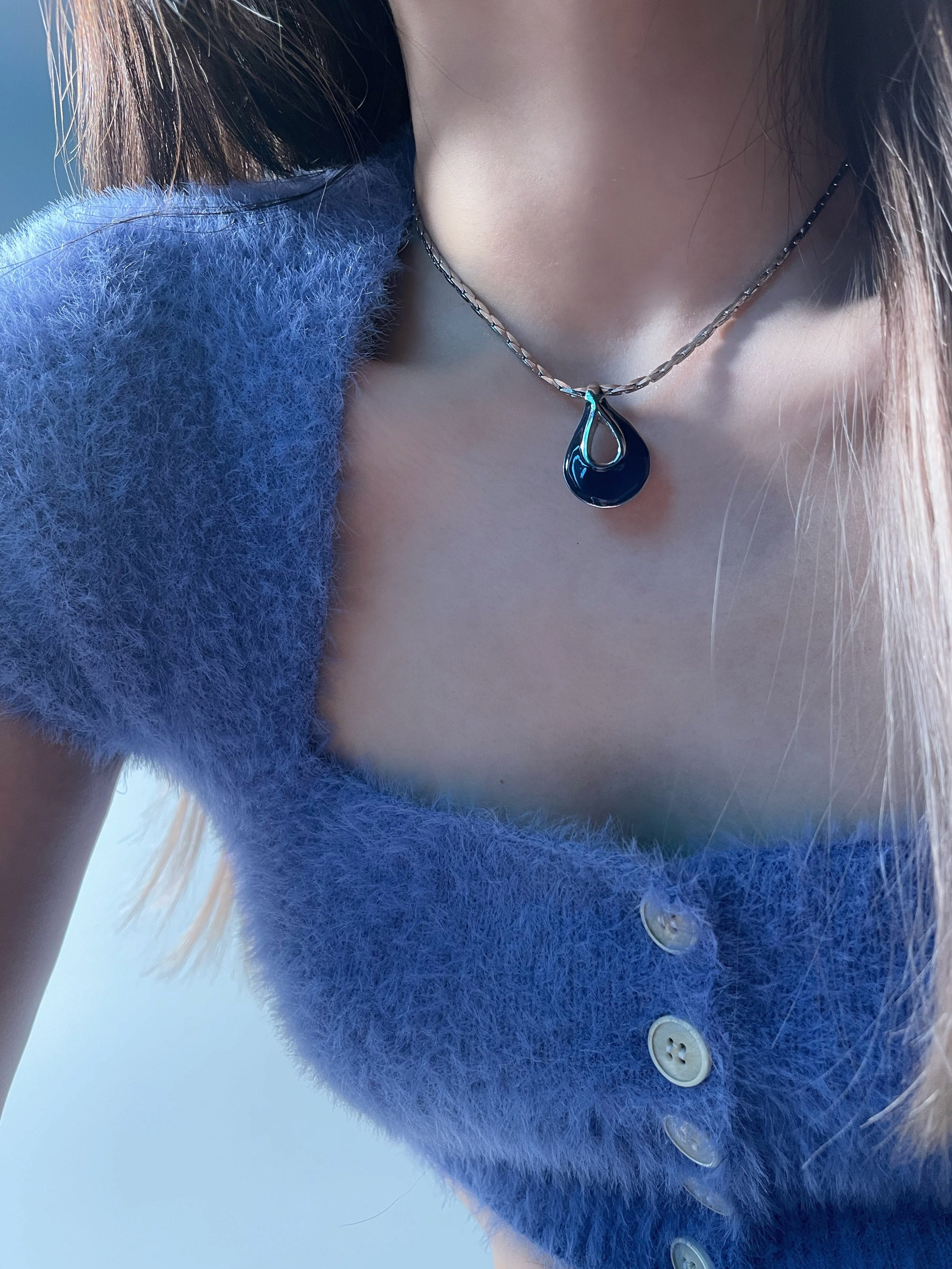 Nbostore Water Drops Snake Bone Necklace