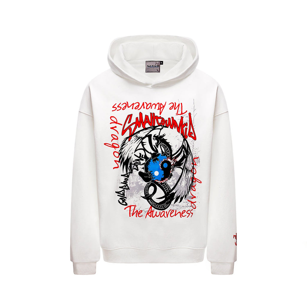 Small Town Kid Dragon Print Hoodie