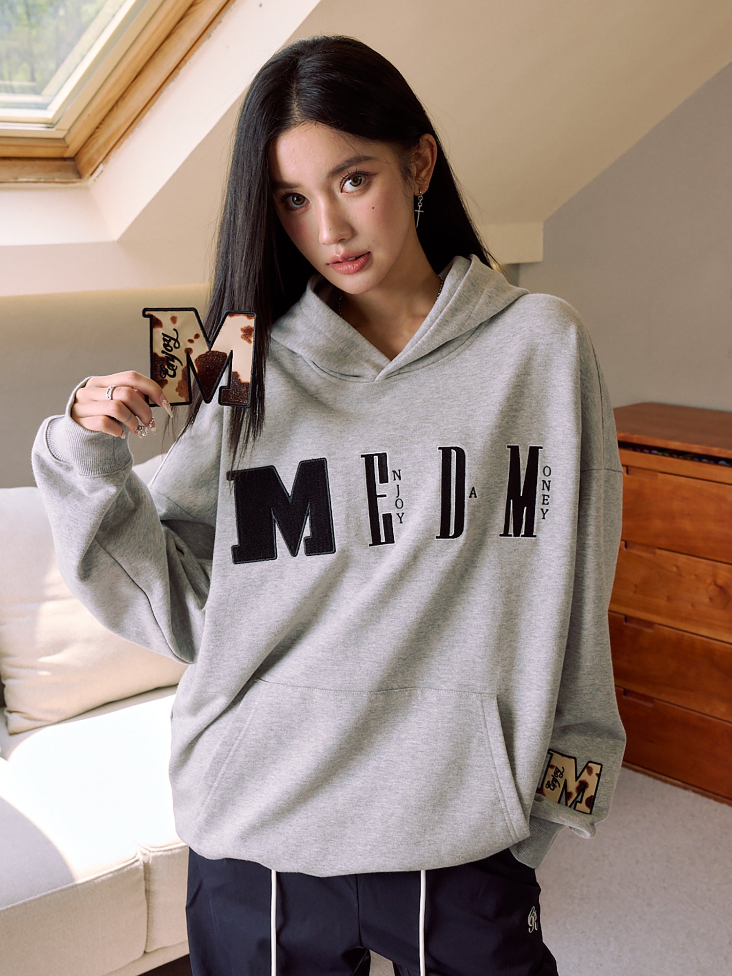 MEDM Animal Texture Logo Velcro Hoodie