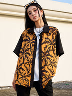MEDM Tiger Pattern Coconut Tree Short Sleeved Shirt