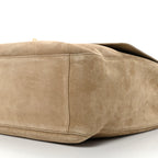 Suede Calfskin Souplissimo Maxi Flap Dark Beige