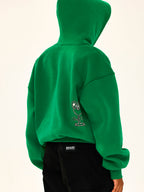 MHARF Green Logo & Glass Cup Flower Pattern Hoodie