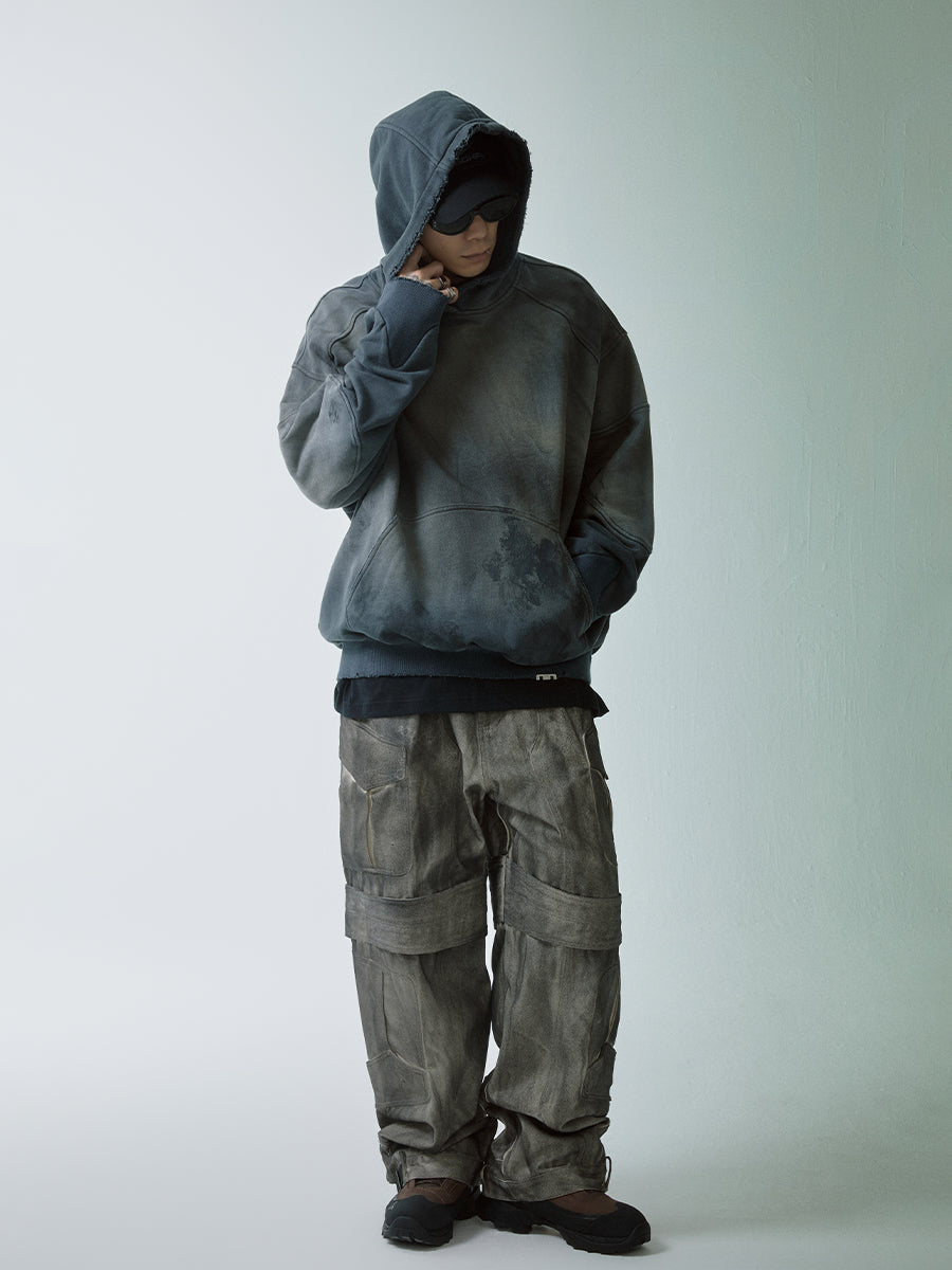 F2CE Handmade Gradient Spray Dye Destruction Hoodie