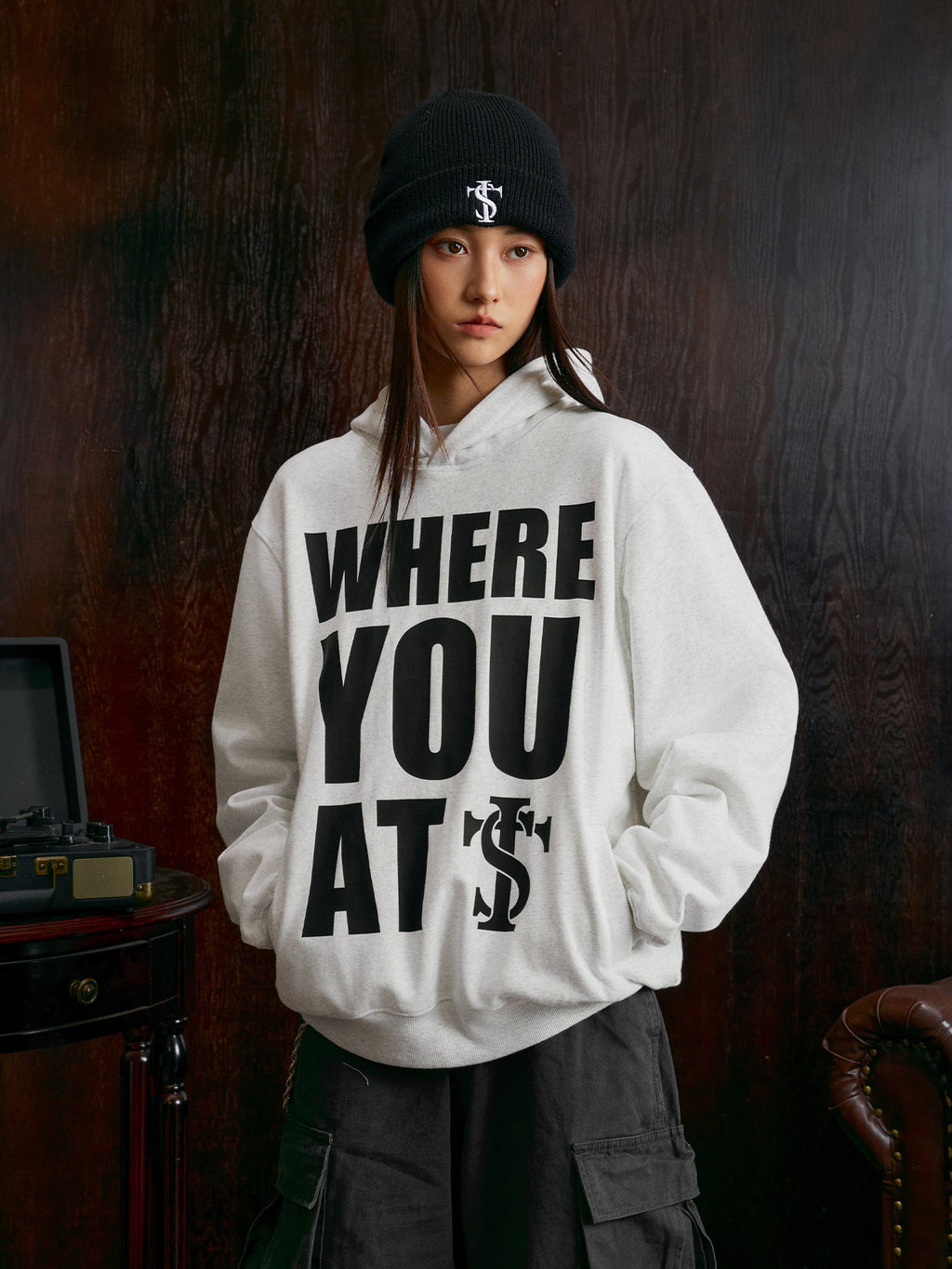 Small Town Kid WHERE YOU AT Slogan Hoodie