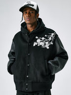 MEDM Daisy Embroidery Varsity Jacket