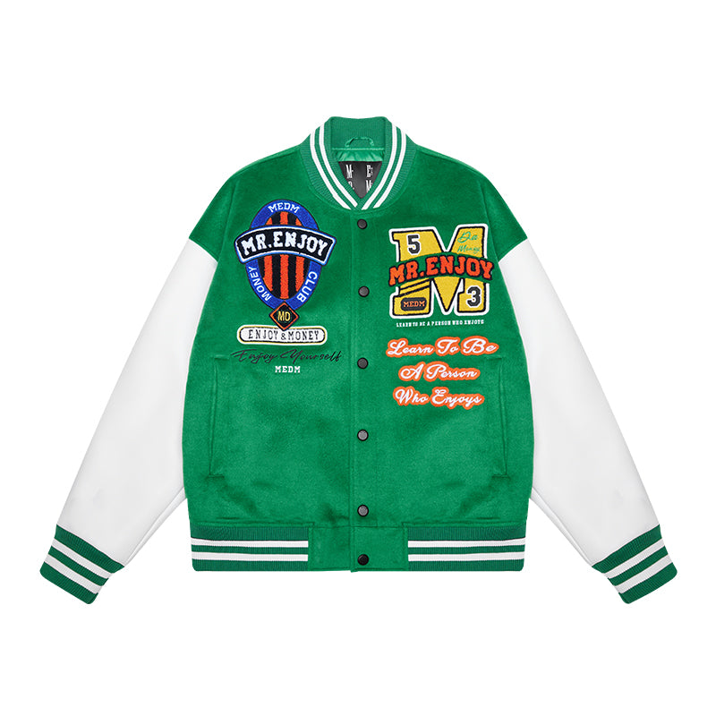 MEDM Patchwork Embroidered Baseball Jacket