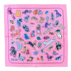 Silk Caracteristick Detail Scarf 45 Rose Bonbon Bleu Violet
