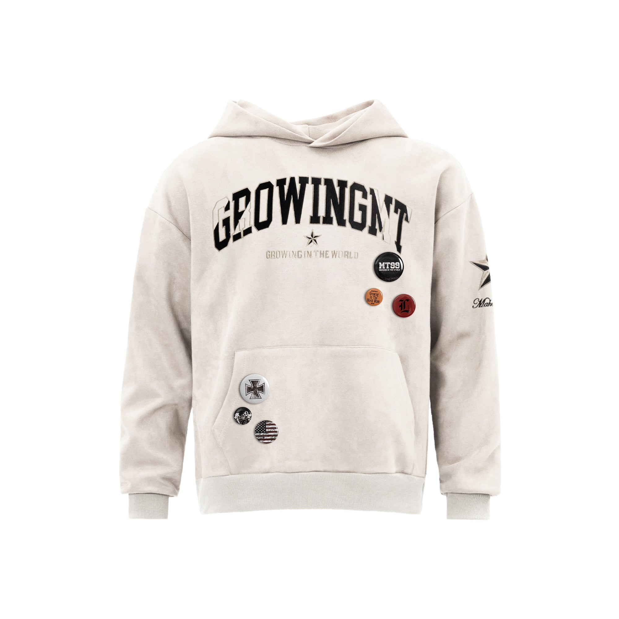 F3F Select Embroidered Faux Suede Hoodie