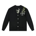 MEDM Flower Logo Embroidered Knit Cardigan