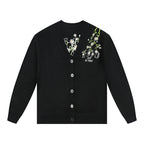 MEDM Flower Logo Embroidered Knit Cardigan