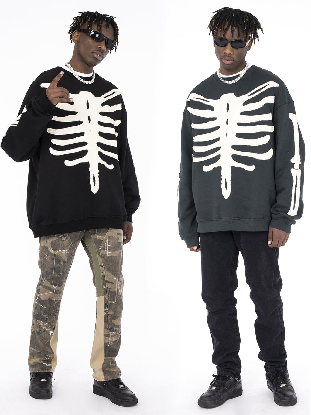 Patch Skeleton Sweatshirts