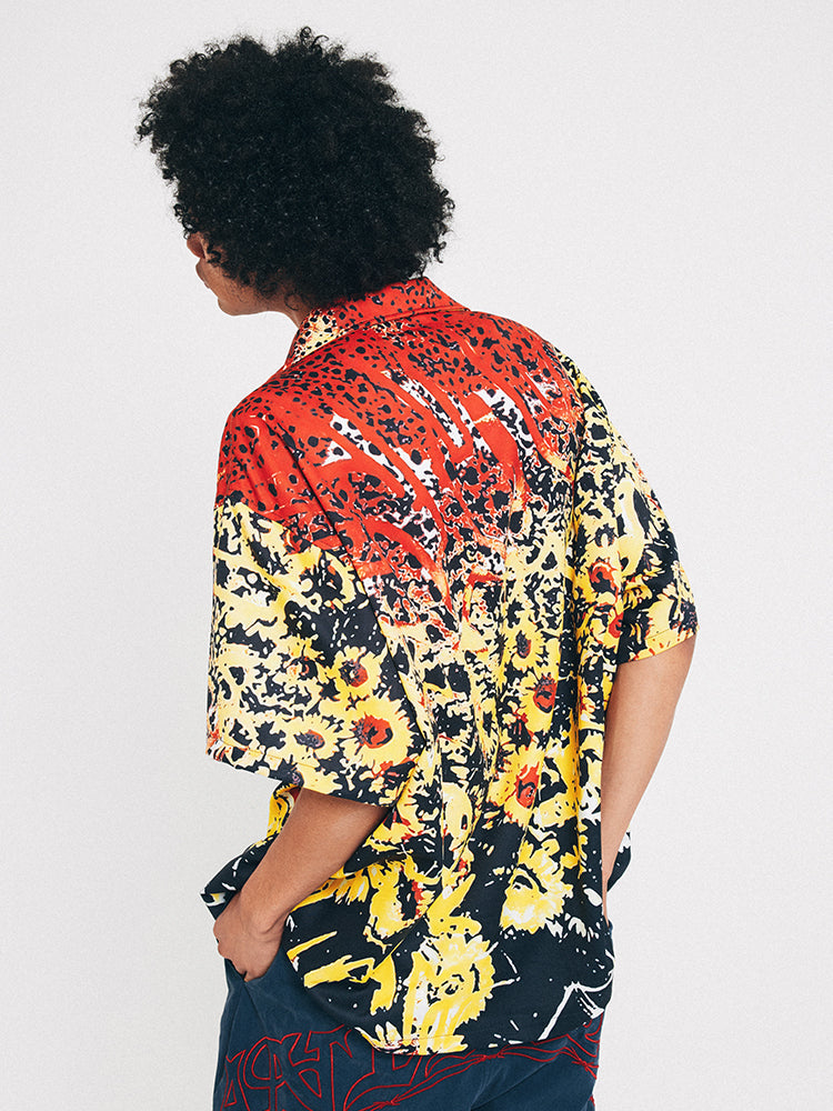 ANTIDOTE  Hawaiian Flower Short Sleeved Cuban Shirt