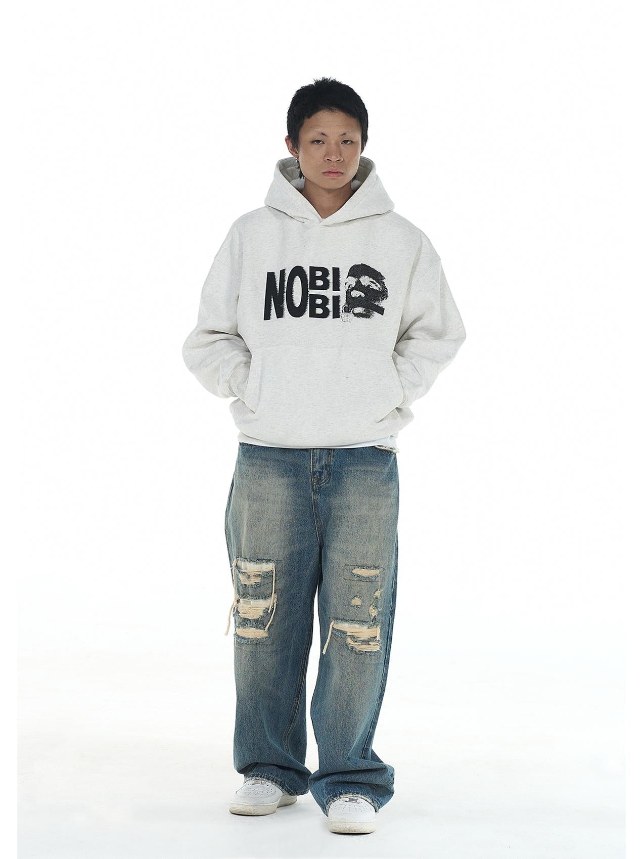 EVILKNIGHT(EK) NOBIBI Slogan Printing Hoodie