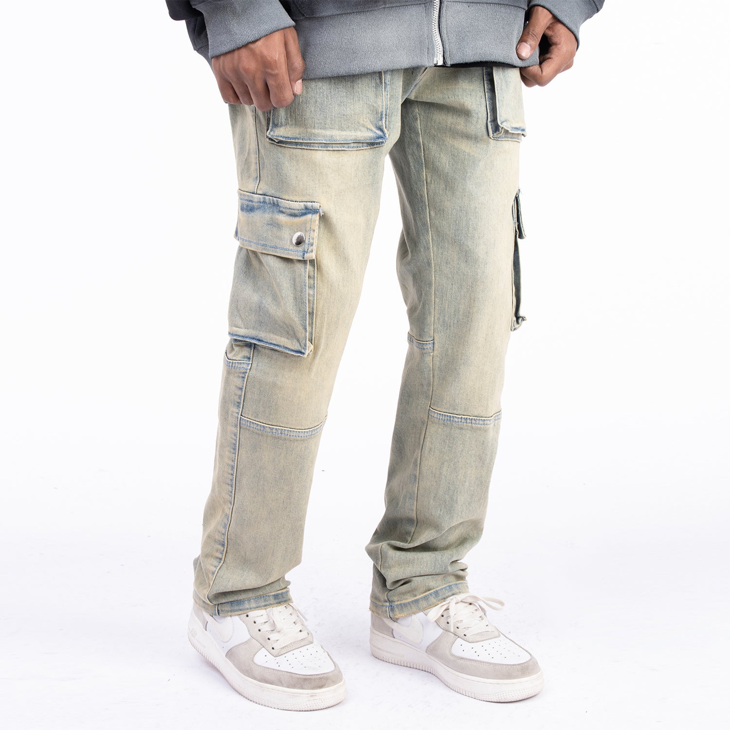 F3F Select Heavy Washed Multi Pocket Straight Jeans