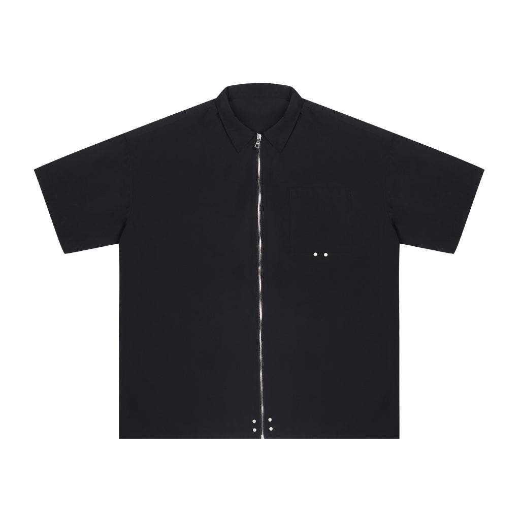 ANTIDOTE Zipper Studded Nylon Shirt