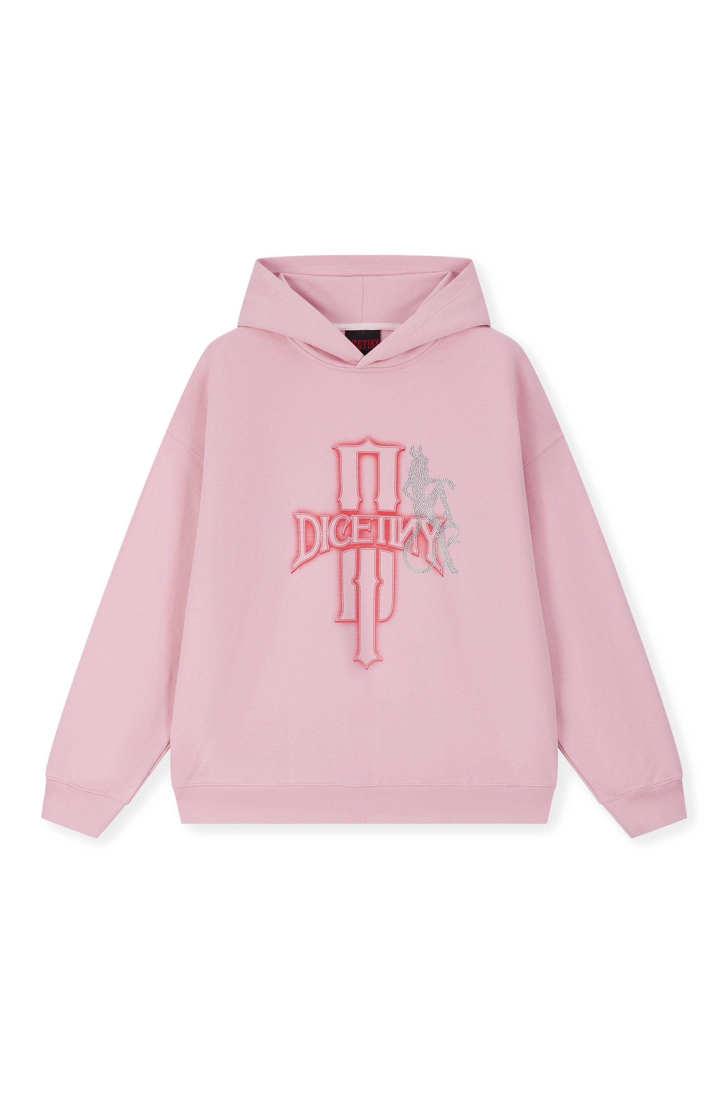 DICETINY Bunny Girl Pattern Rhinestone Hoodie
