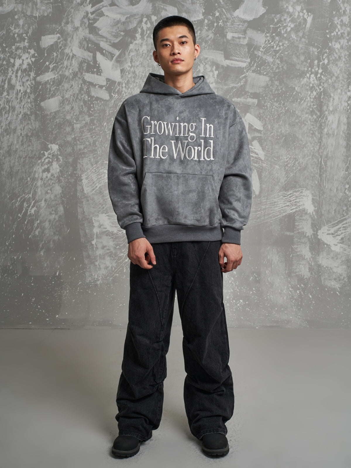 F3F Select Growing In The World Embroidered Suede Hoodie