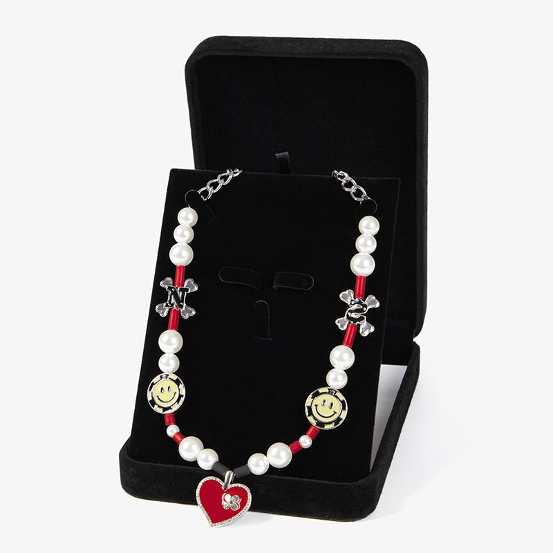 SALUTE x NBO Smiley Face Fake Love Necklace