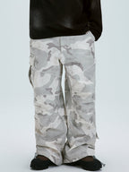 F2CE Gray White Camouflage Baggy Cargo Pants