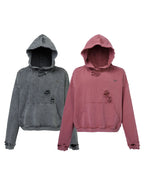 F2CE Washed Destruction Metal Logo Hoodie