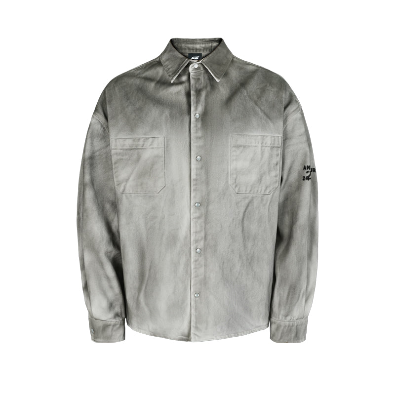 ANTIDOTE Gradient Washed Dye Long Sleeve Denim Shirt