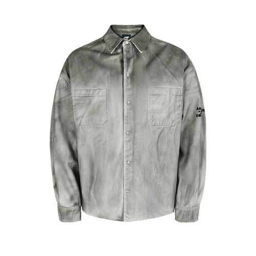 ANTIDOTE Gradient Washed Dye Long Sleeve Denim Shirt