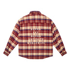 ANTIDOTE Zipper Plaid Embroidered Long Sleeved Shirt