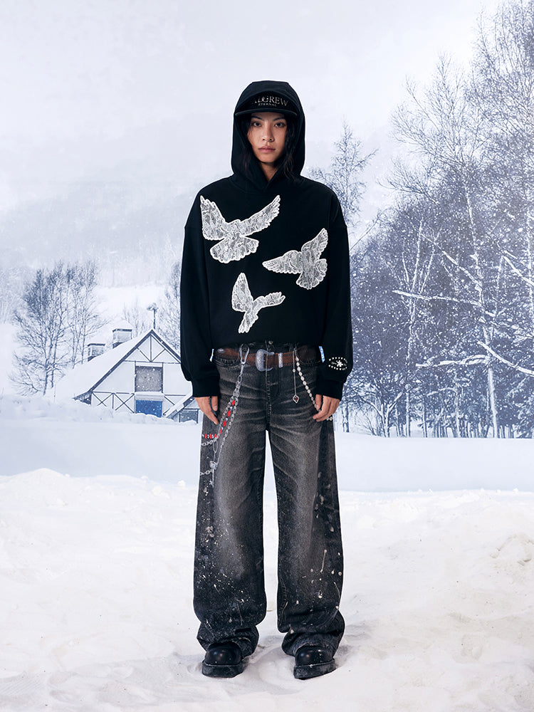 YADcrew Lace Peace Dove Hoodie