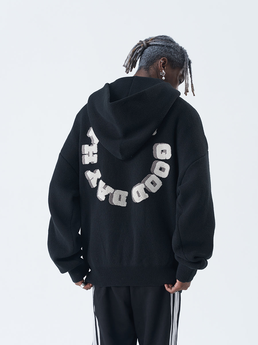 Harsh and Cruel Circular 3D LOGO Hoodie Knit Sweater