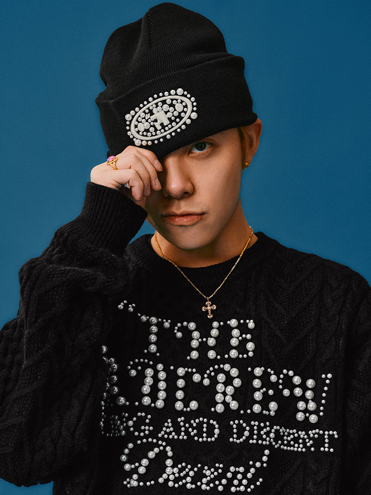 YADcrew Pearl Puzzle Logo Beanie