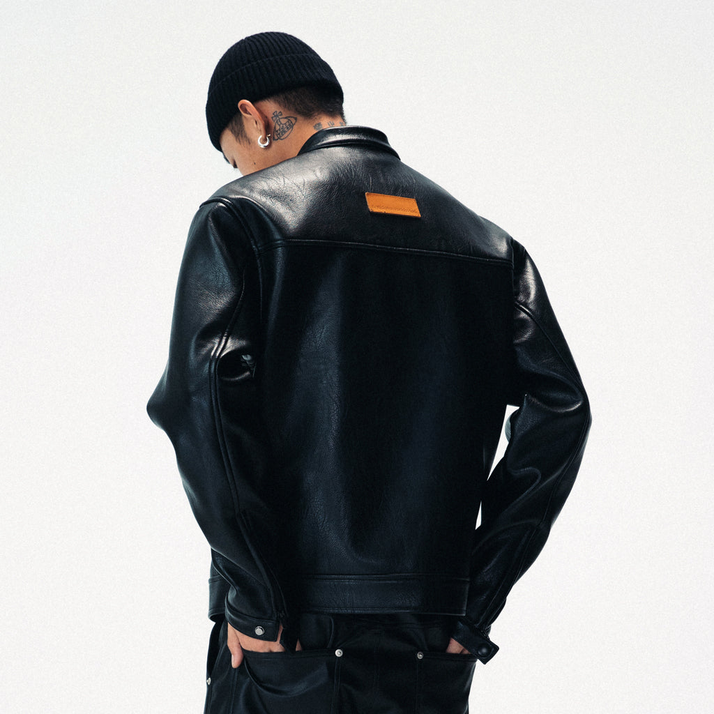 ANTIDOTE LOGO Motorcycle PU Leather Jacket