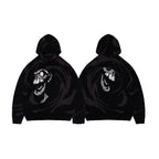 S45 Skull Swirl Embroidered Knit Hoodie