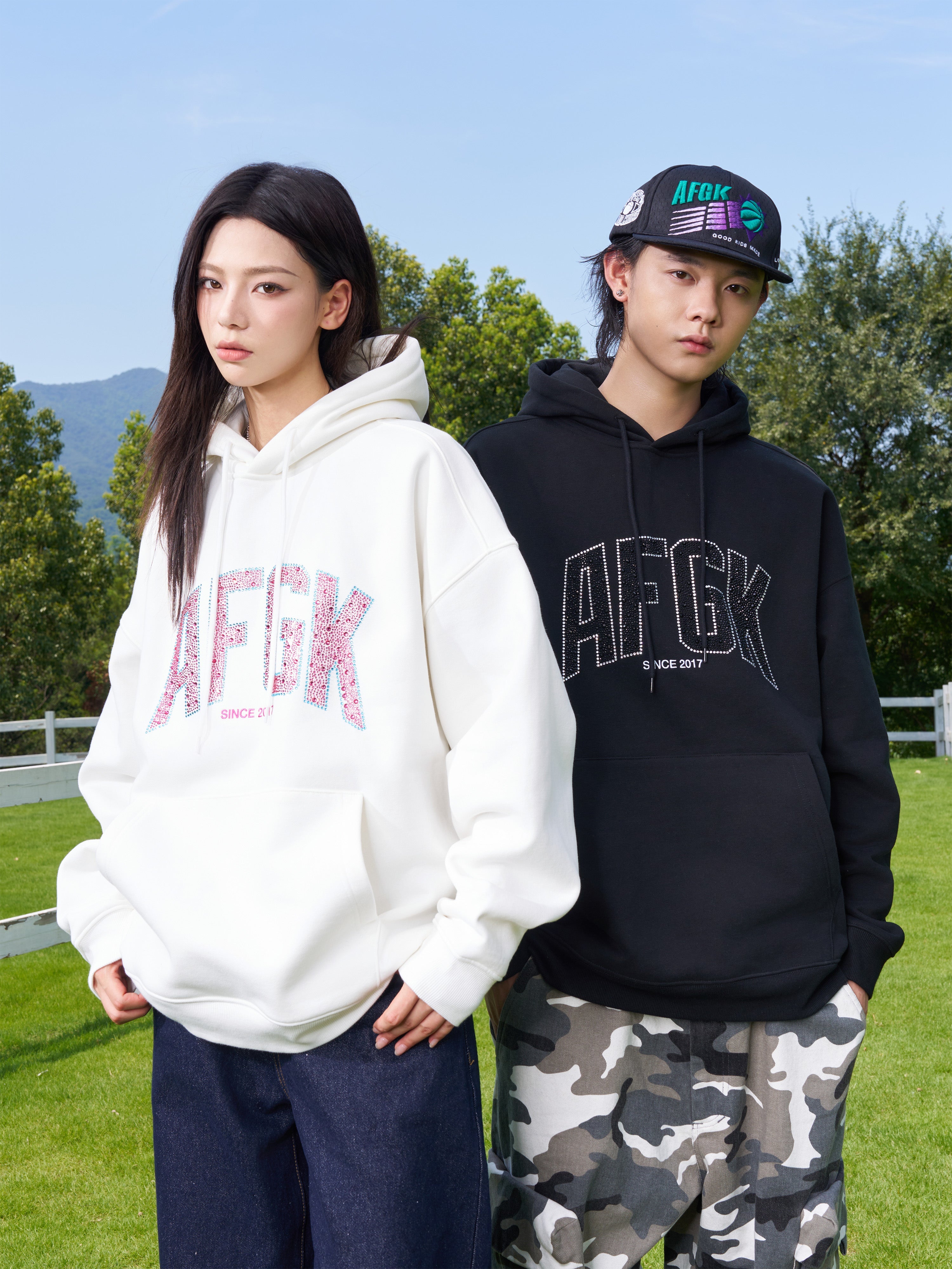 AFGK Raindrops Rhinestone Hoodie