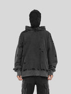 UNDERWATER Damaged Faded Logo Embroidered Hoodie