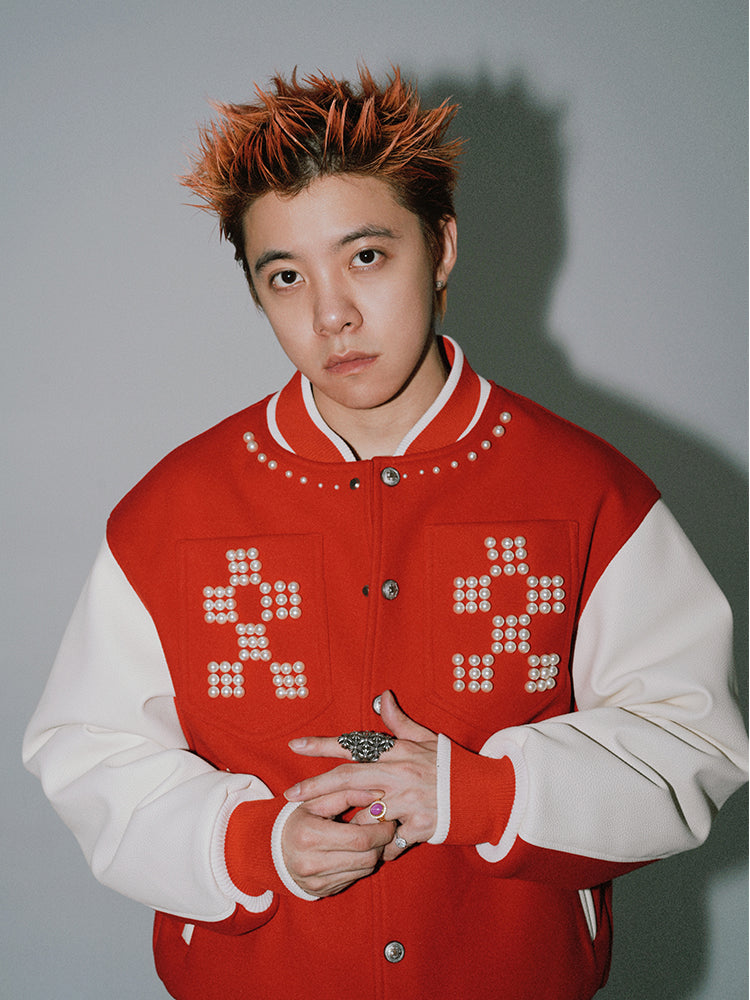 YADcrew Pearl Checkerboard Varsity Jacket