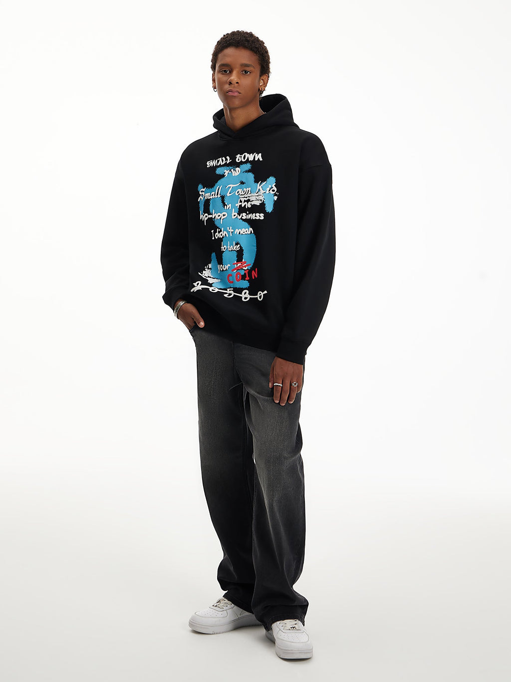 Small Town Kid Graffiti Font Print Hoodie