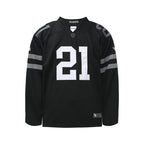 UNTILWERICH Mesh Quilting Embroidered Long Sleeve Hockey Jersey