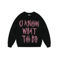 ANTIDOTE Scrunchy Slogan Knit Sweater